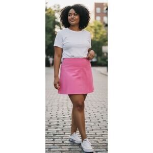 NWT Victoria's Secret PINK Bright Pink Ribbed Athletic Mini Skirt Size XXL